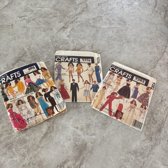 McCall's VINTAGE BROOKE SHIELD SEWING PATTERNS 9316 696  9283 BARBIE CLOTHES - Picture 8 of 11